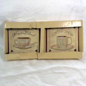 New View Dimensional Ceramic Wall Coffee Plaques Set